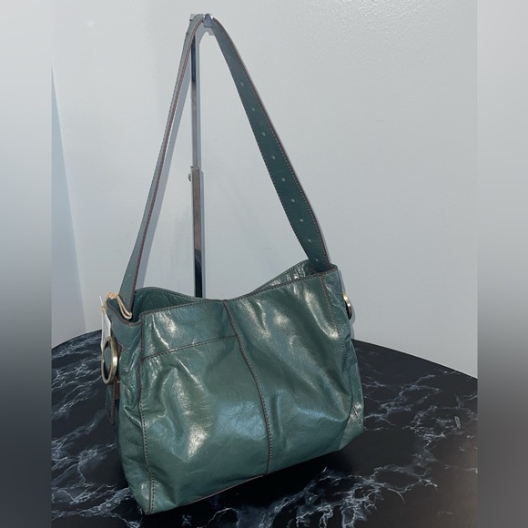 HOBO Handbag Render Shoulder Bag Polished Leather Sage Leaf AUTHENTIC NWT - Picture 4 of 8